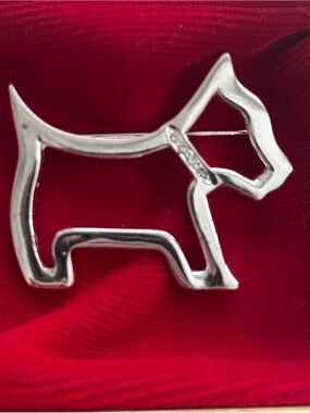 Scottie Dog Brooch with Rhinestone Collar